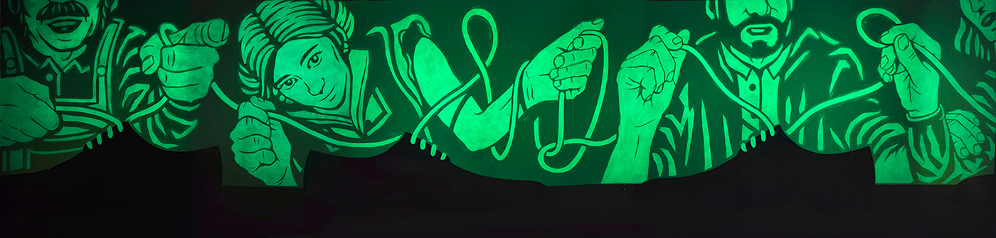 community Mural Muralism photoluminescent shoes
