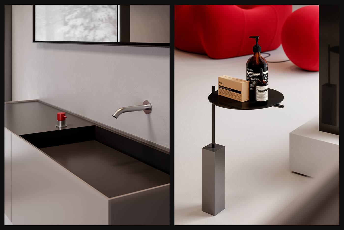 red Minimalism product interior design  architecture Space  gallery B&B Italia