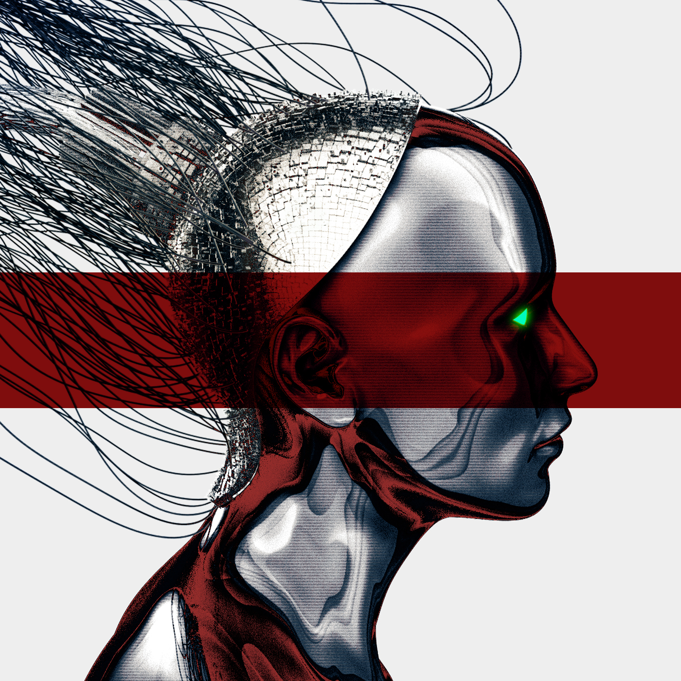 eredi iridescent red cyber Cyberpunk Cyborg Heirs Dast skin body