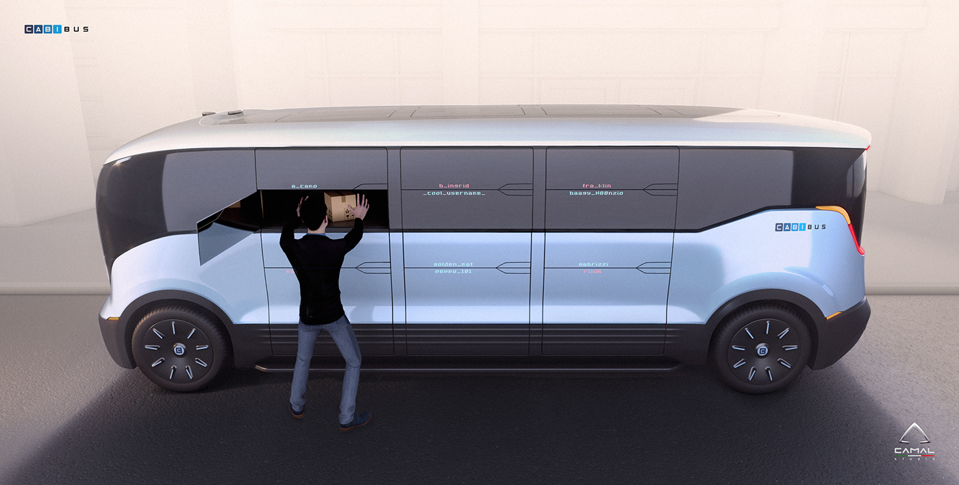 Transportation Design mobility electric bus driverless car design concept italian design cabibus Sweden
