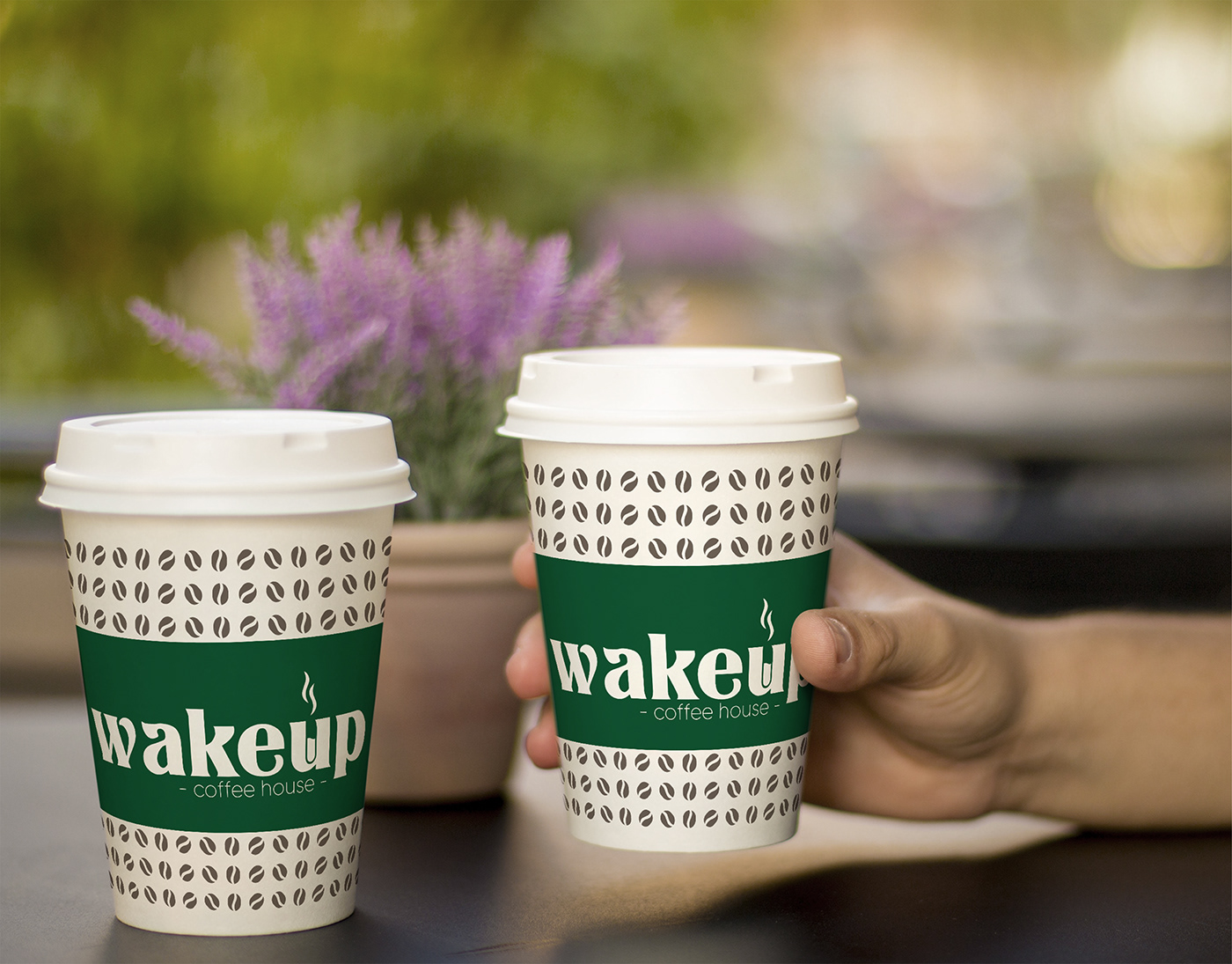 brand identity Coffee graphic design  house logo Wakeup