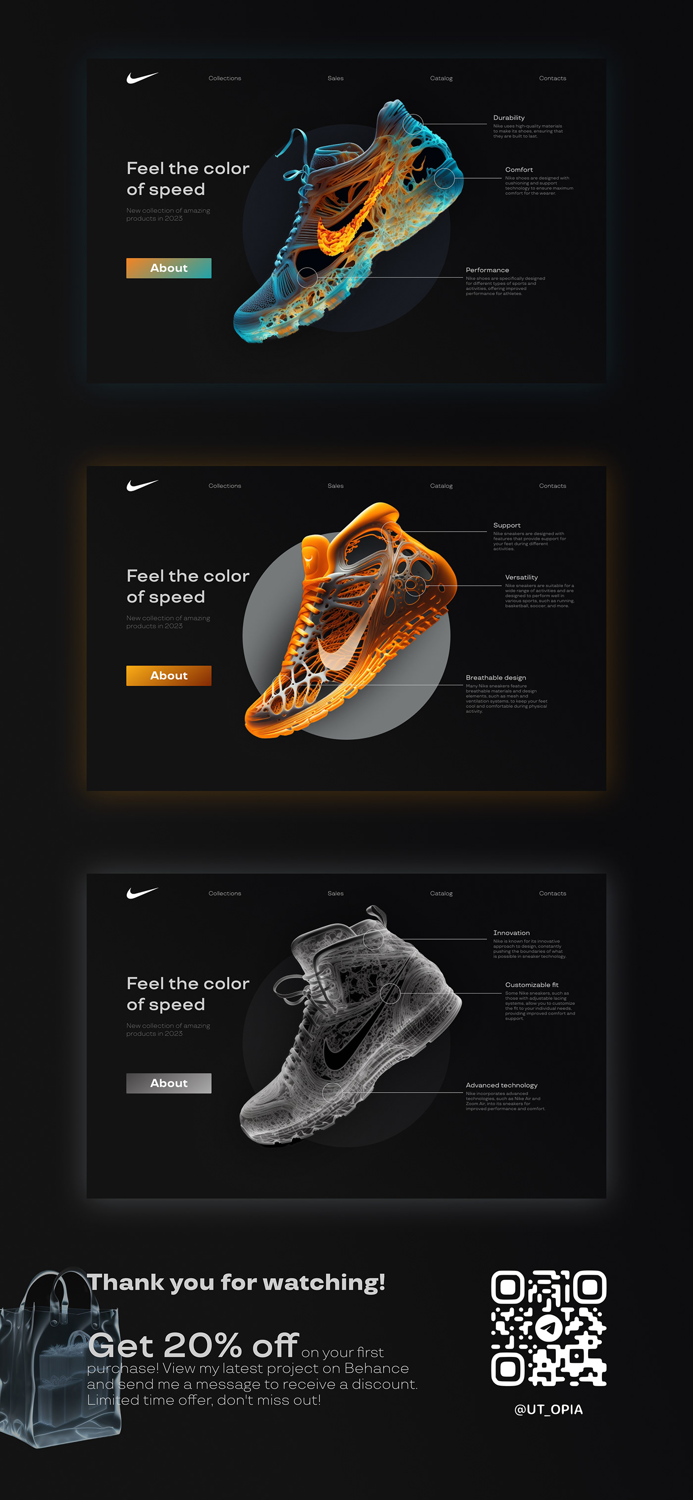 ai Digital Art  Figma landing page Nike redesign Social media post sports UI/UX Website