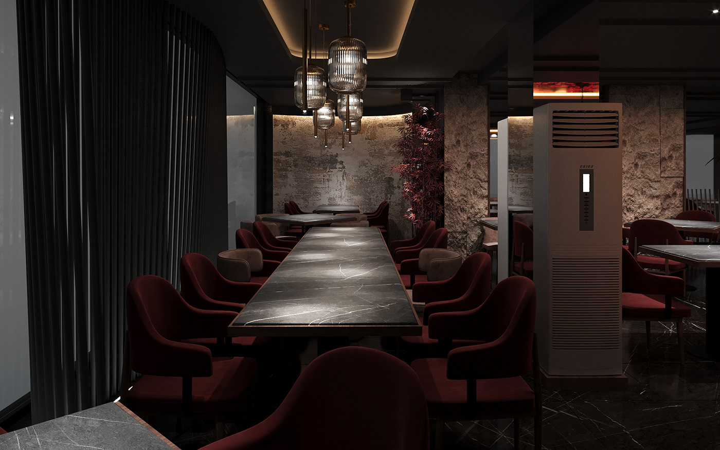 interior design  Render visualization 3ds max corona modern 3D archviz CGI Chinese Restaurant design