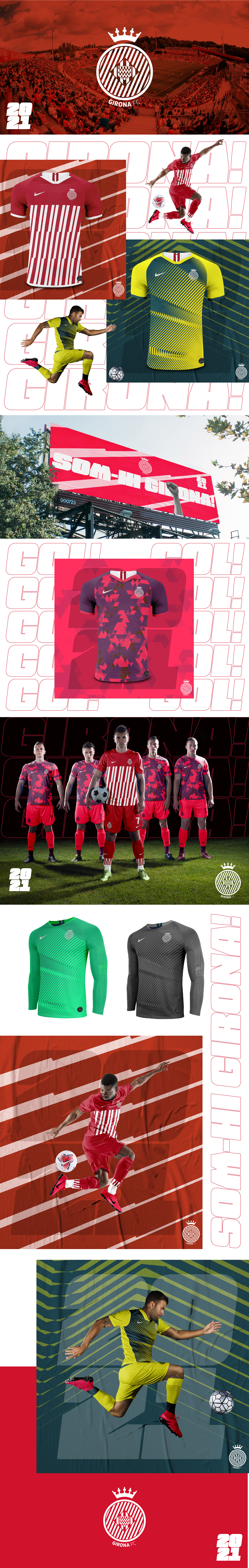 brand identity branding  Girona FC graphic design  Jersey Design rebranding Soccer Design soccer jersey Soccer Shield sport design