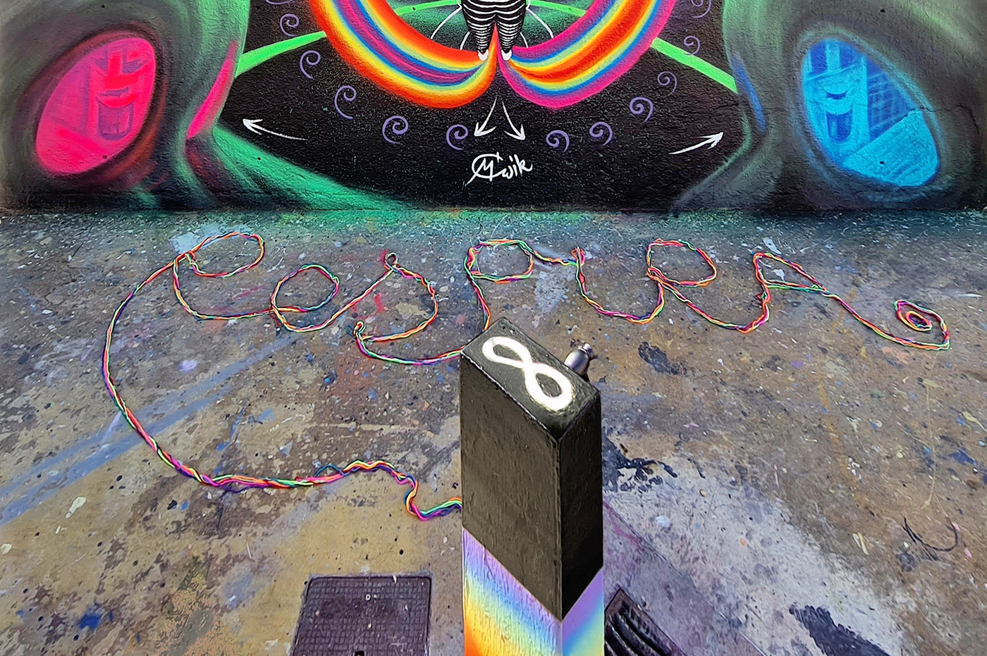 Conscious Art energy Female Street Artist frequencies healing art interactive art Mural spraypaint Street Art  universe
