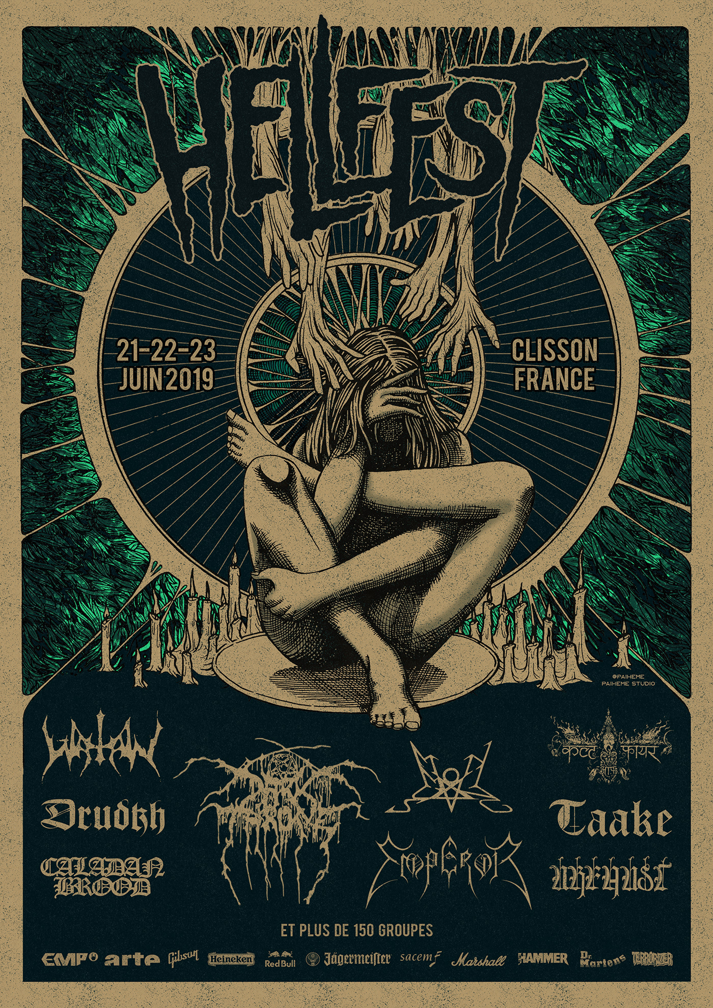 paiheme paiheme studio poster hellfest texture black metal music band emperor