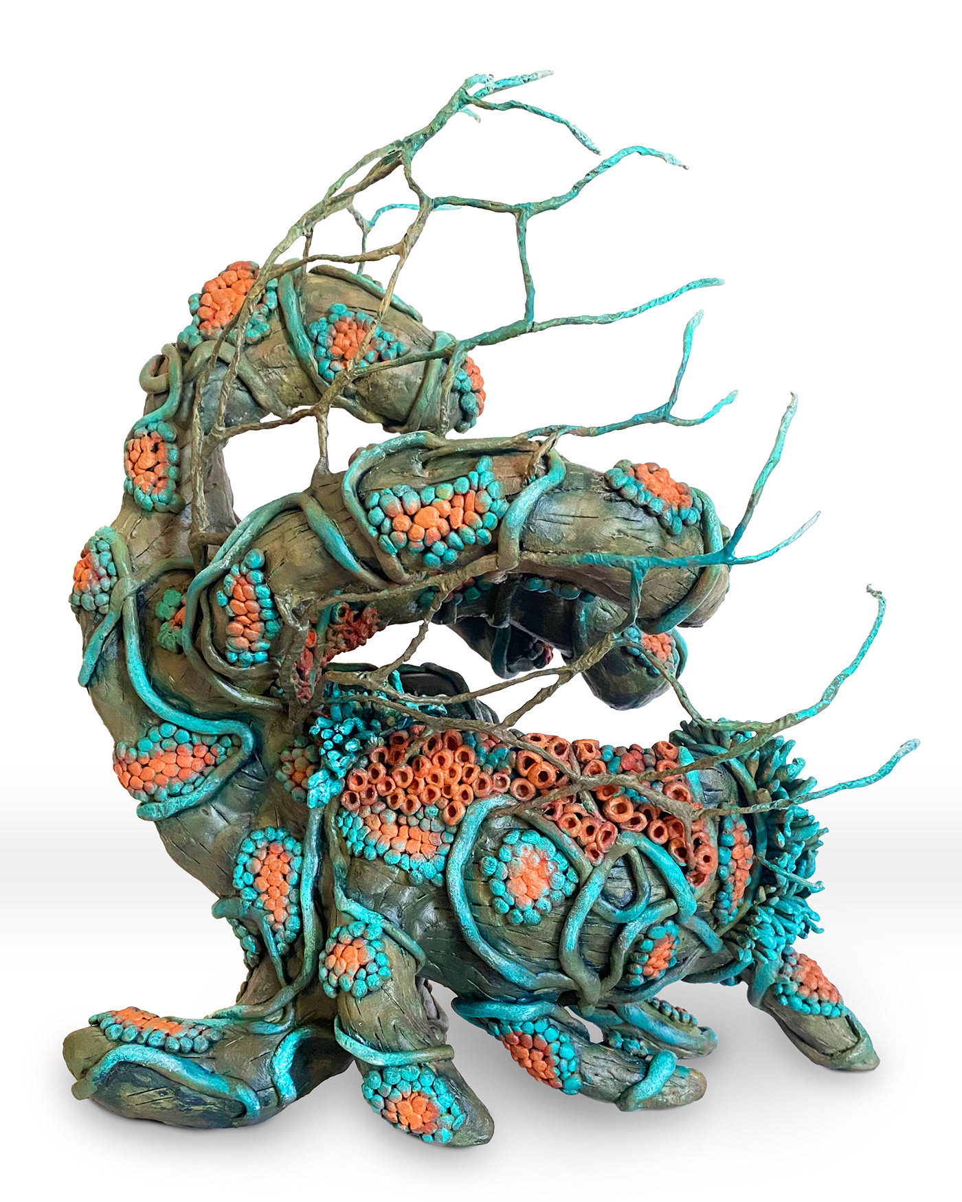 alien anemone branch clay extraterrestrial paint sculpture texture textures wire