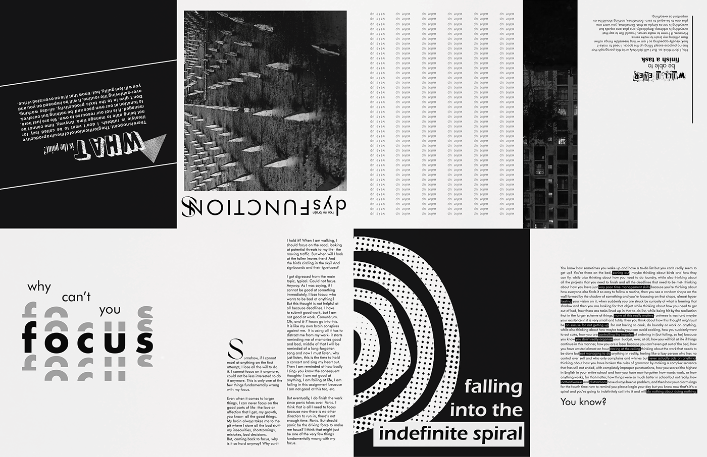 Zine  Zine Design Zines ADHD typography   typographic Poster Design Digital Art  concept dysfunctional