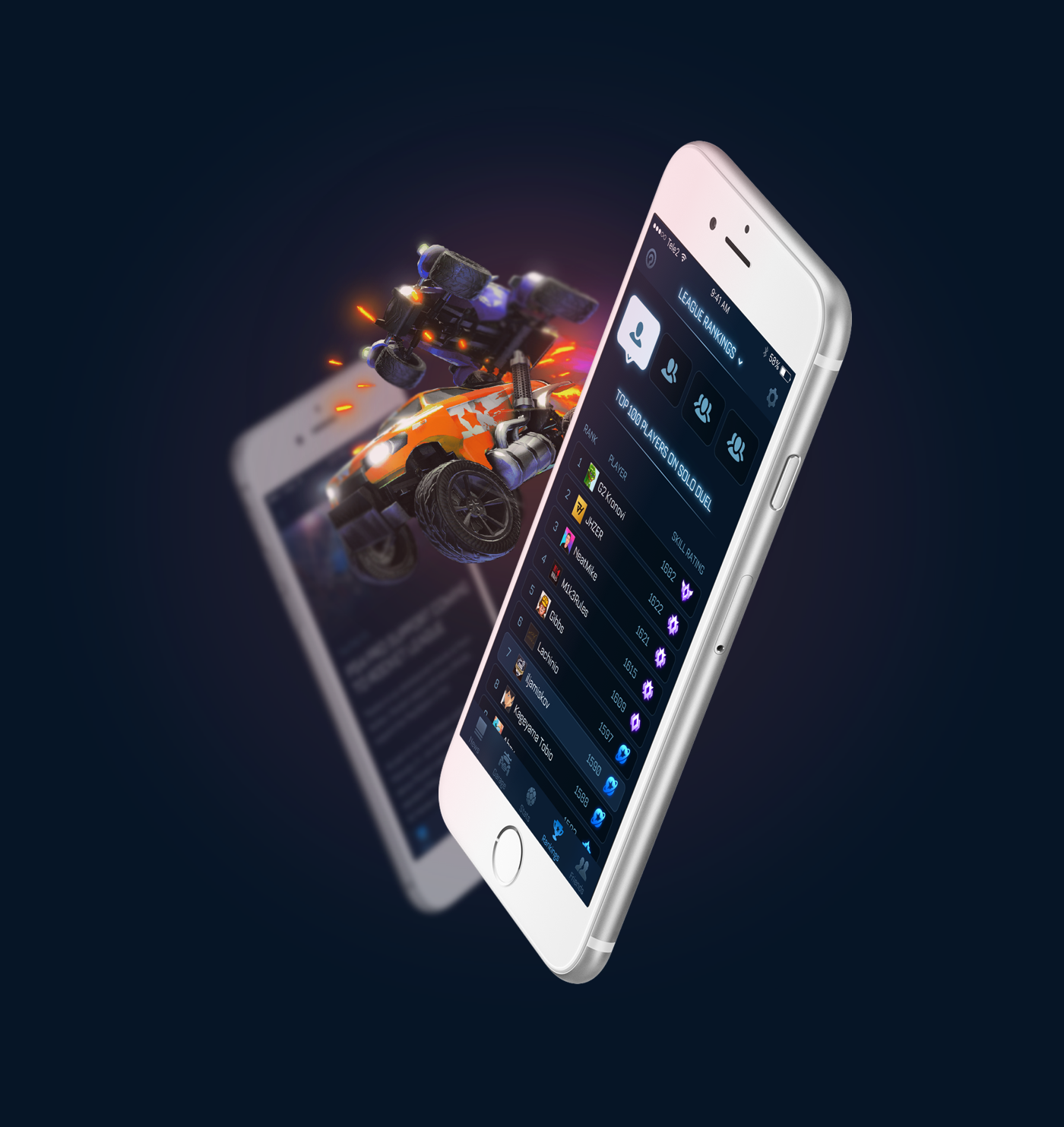 Rocket League Games UI ux Interface ios iphone app concept sketch