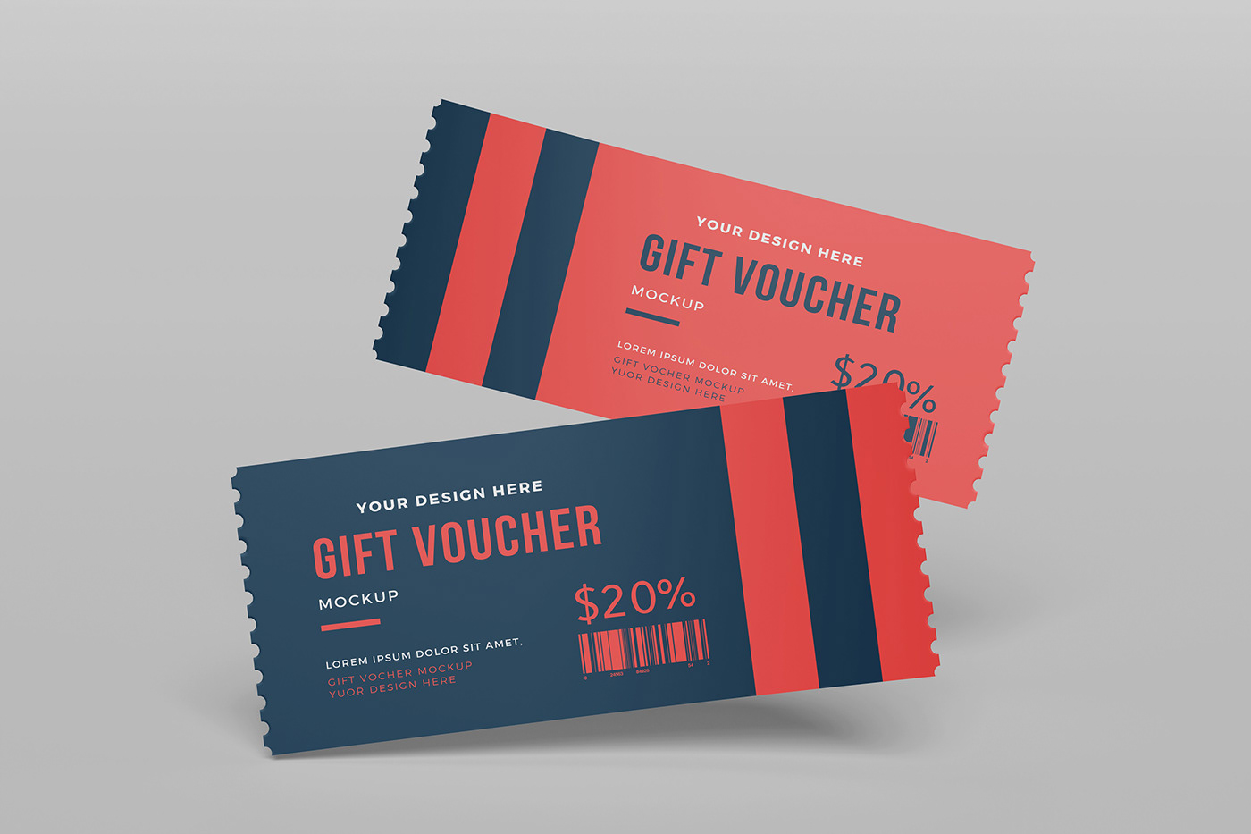 business card COUPON design Event festival gift Mockup ticket voucher