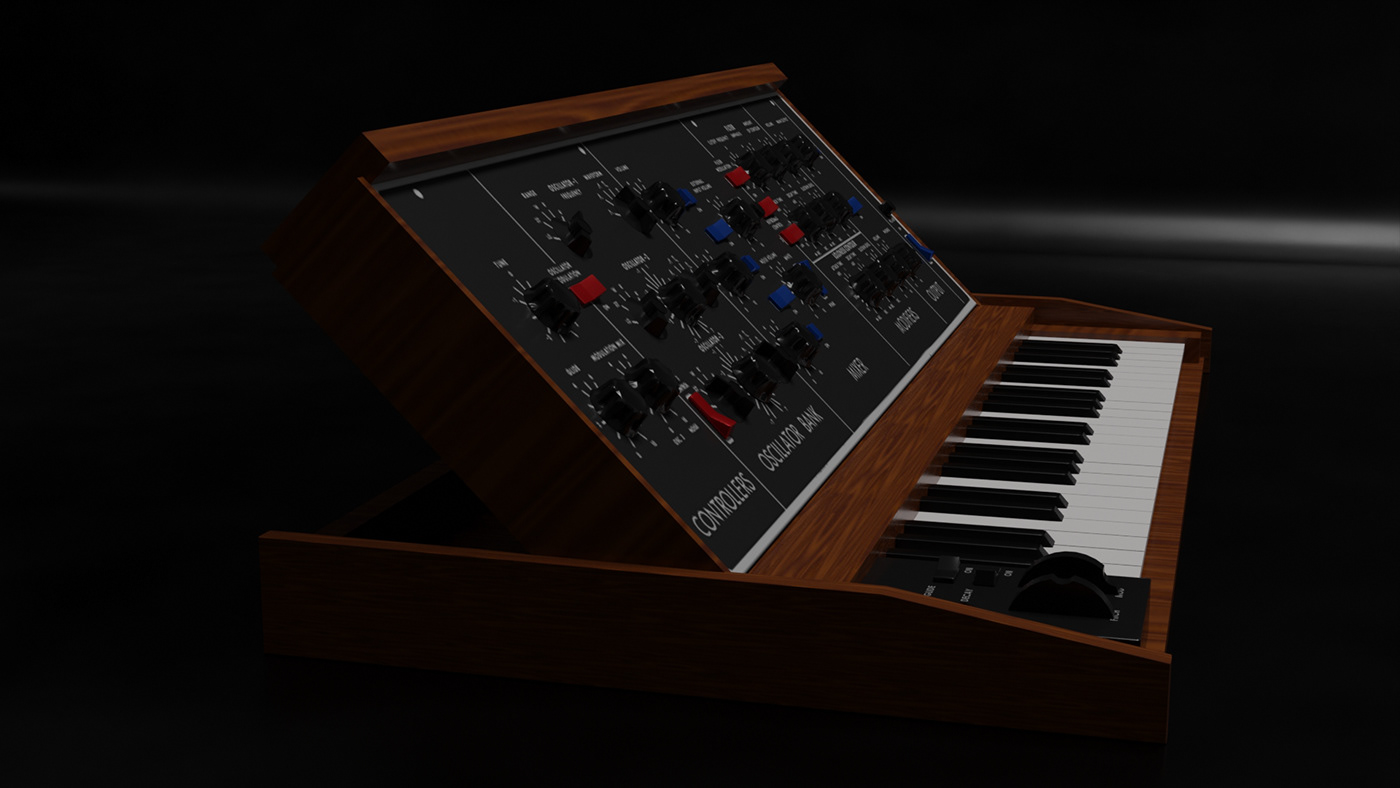 synthesizer vintage DAW plugins blender 3d modeling CGI Maya moog vts