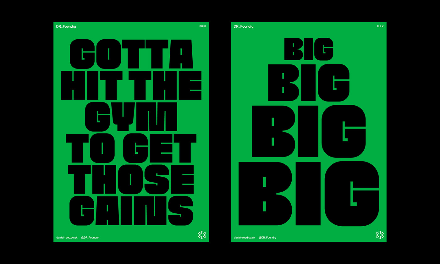 diaply Typeface font letters bold green black sans minimal