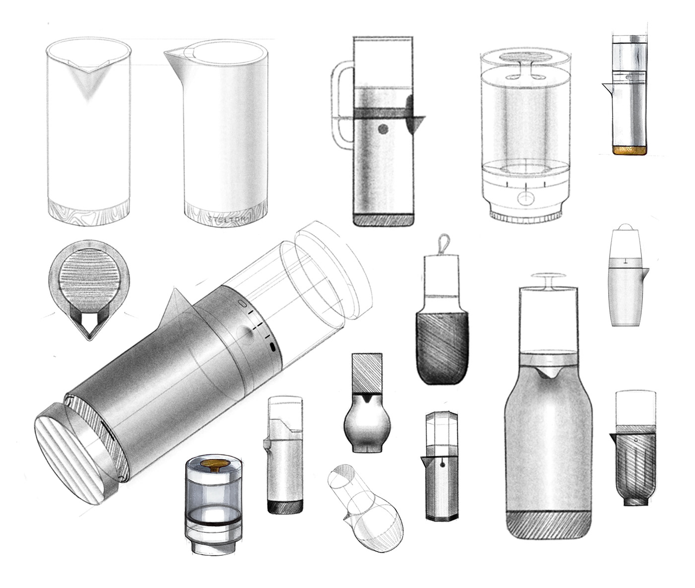 3D bottle Coffee design household industrial design  material product design  Render sketch
