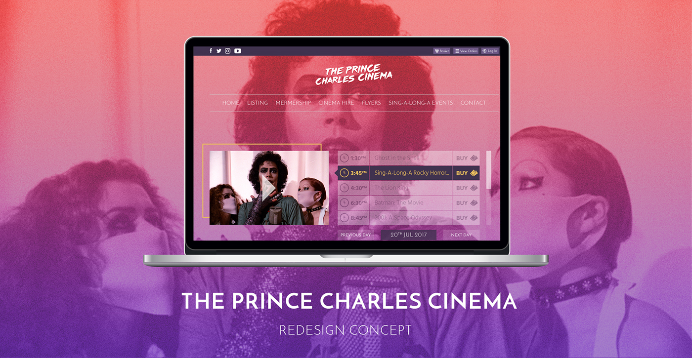 Web Design  redesign London Cinema movie prince charles