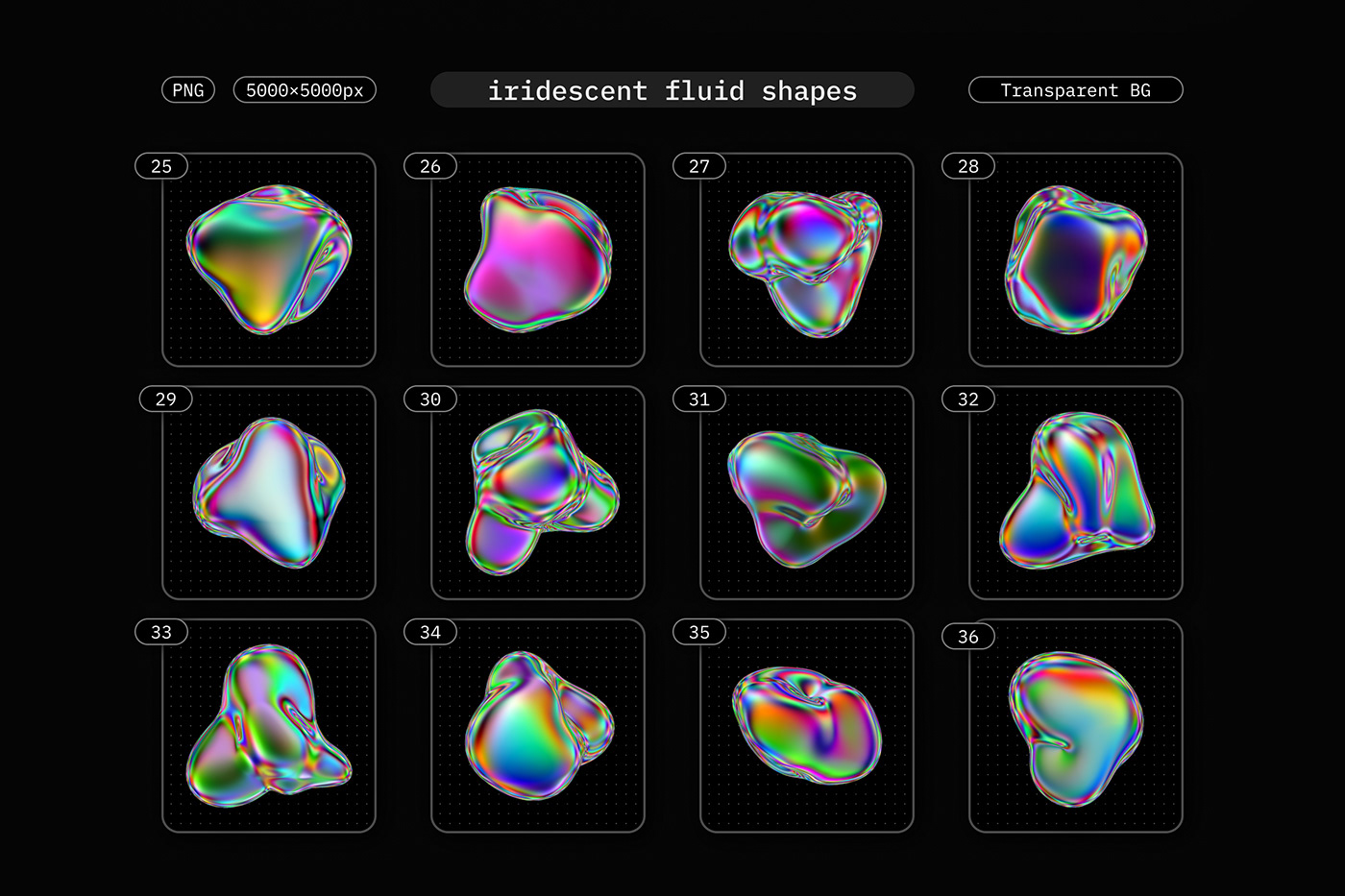 3D blob blobposter download gradient holographic iridescent Liquid multicolor shape