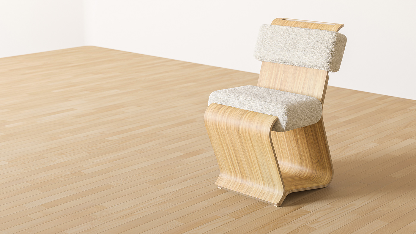bent lamination chair cozy decor dining furniture industrial design  interior design  plywood product design 