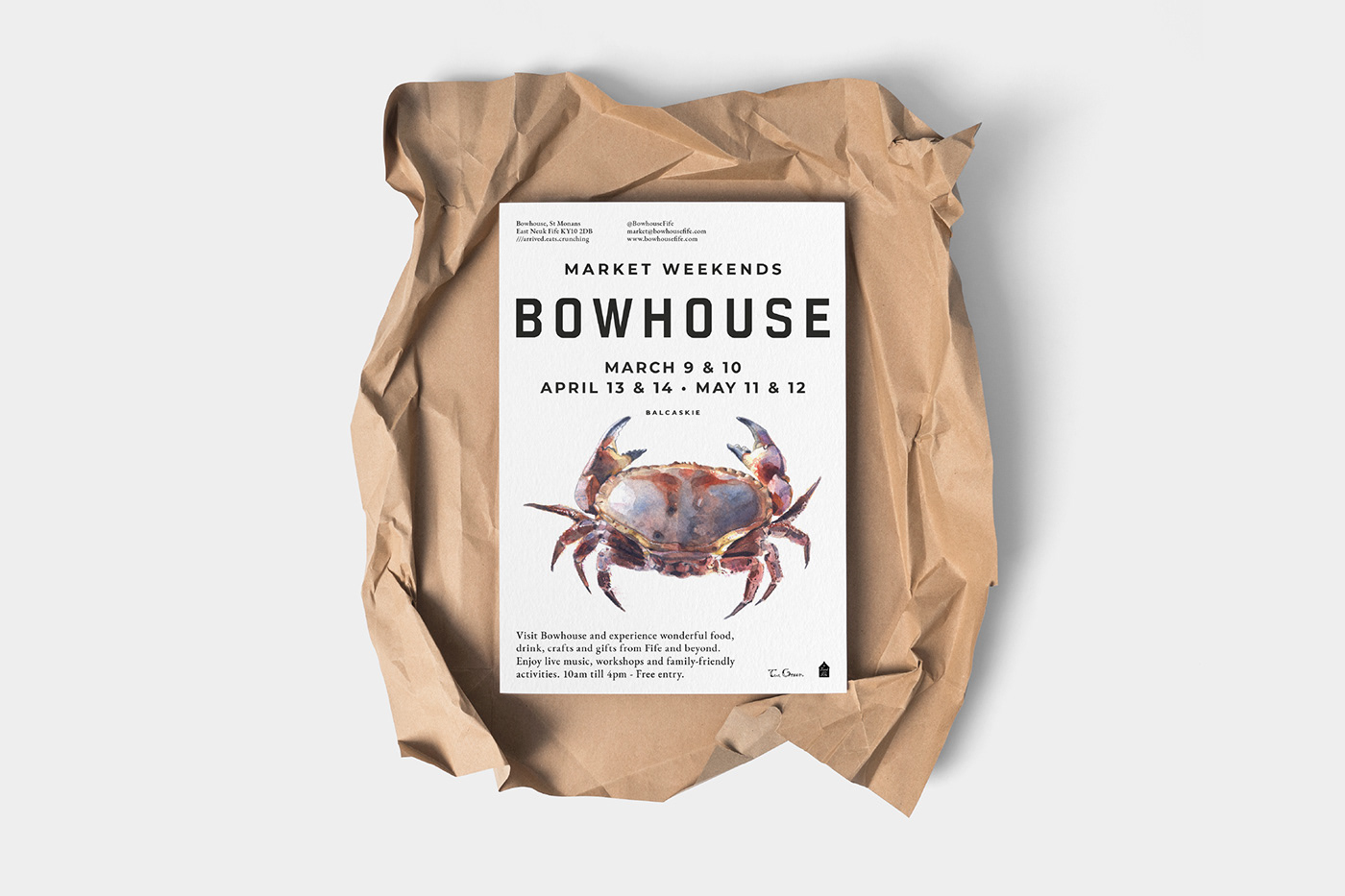 watercolour Design for Print branding  food market bow house ILLUSTRATION  Food Marketing graphic design  design