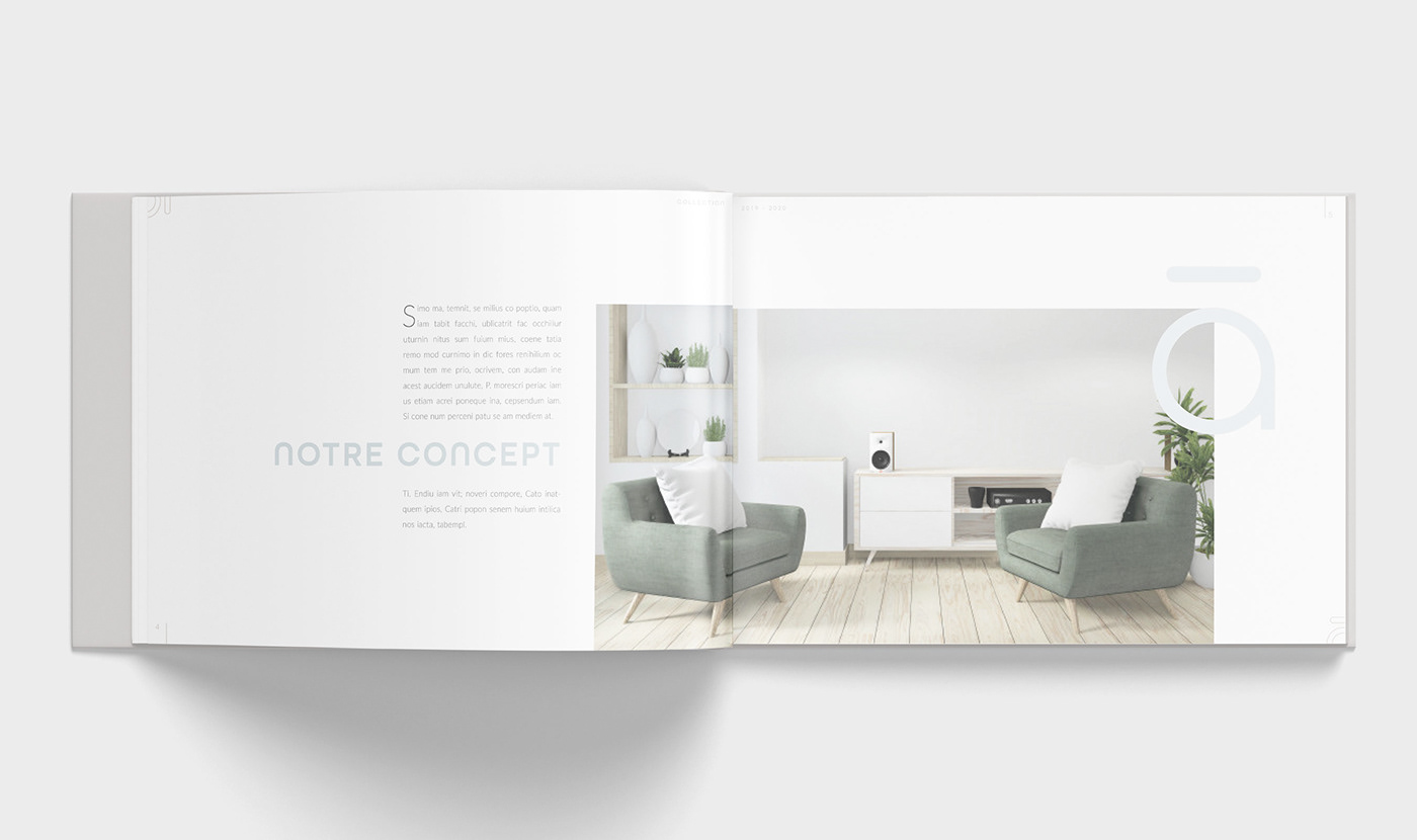 catalog Catalogue meubles furniture book minimal design épuré sofa chaise