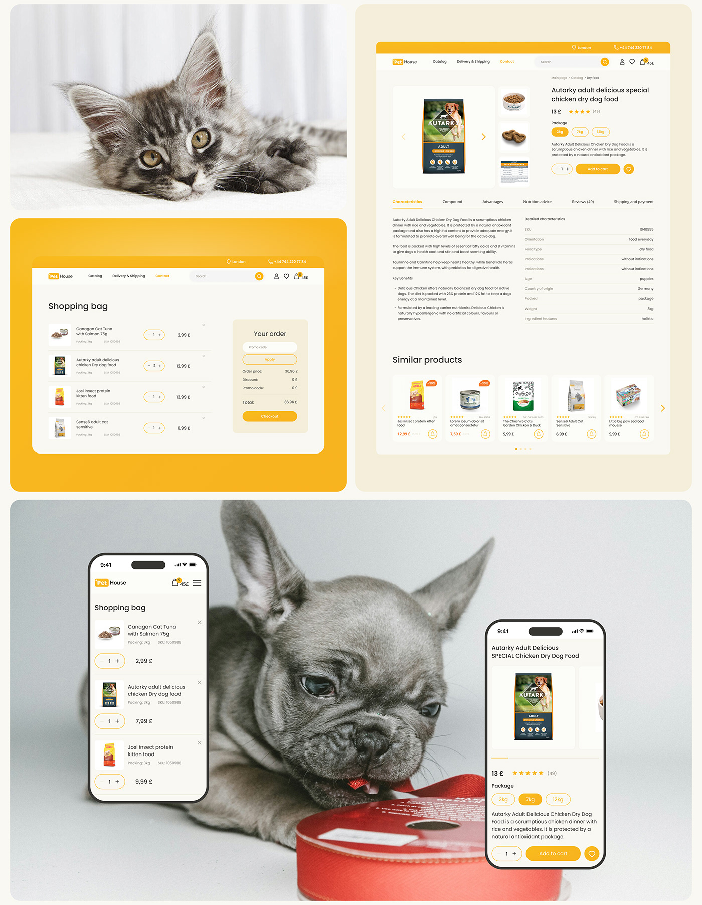 UI/UX shop Ecommerce store petshop animal Web Design  online store Website Figma