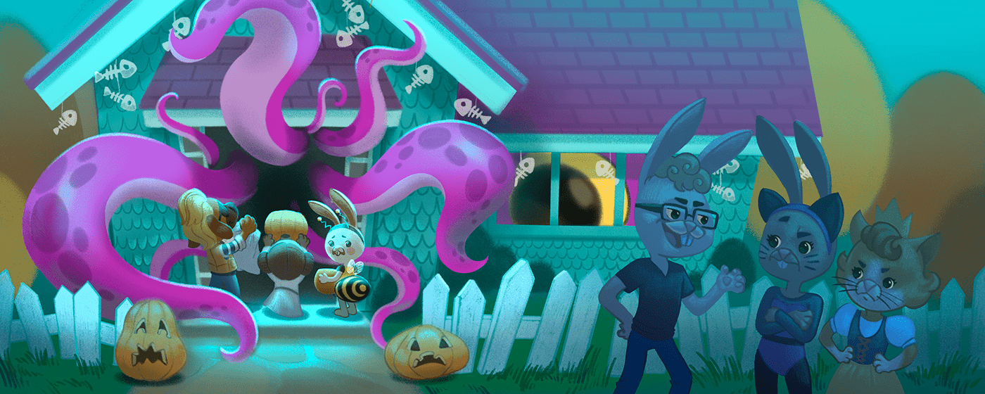 illustratio children’s book animal AR Octopu monste BUNN book childre hallowee