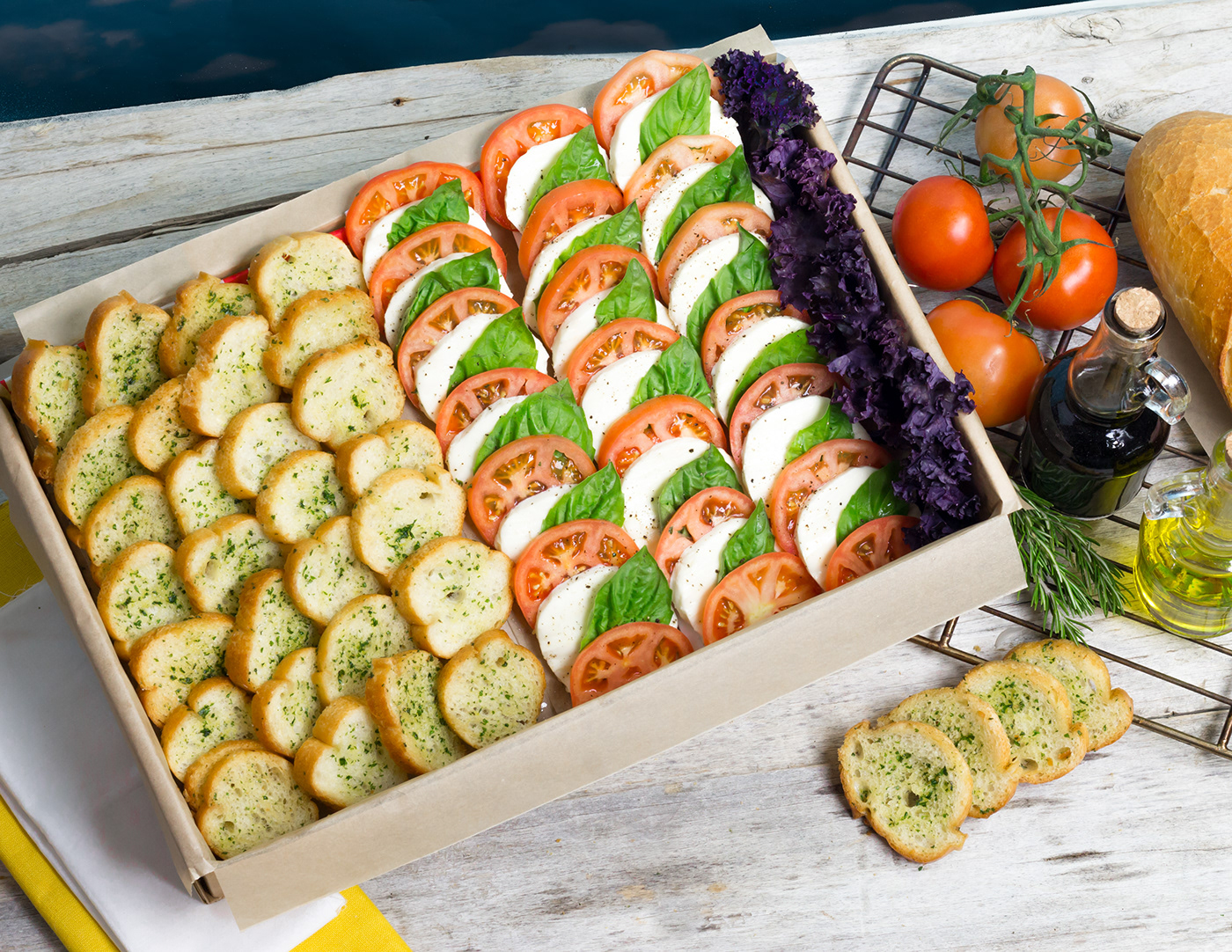 catering mozzarella Tomato Basil appetizer foodie Food  catering platter