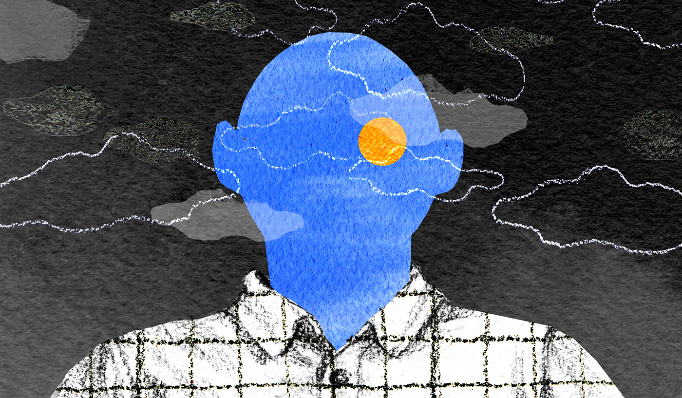 longreads short story publishing   dementia grief Editorial Illustration clouds darkness lightness