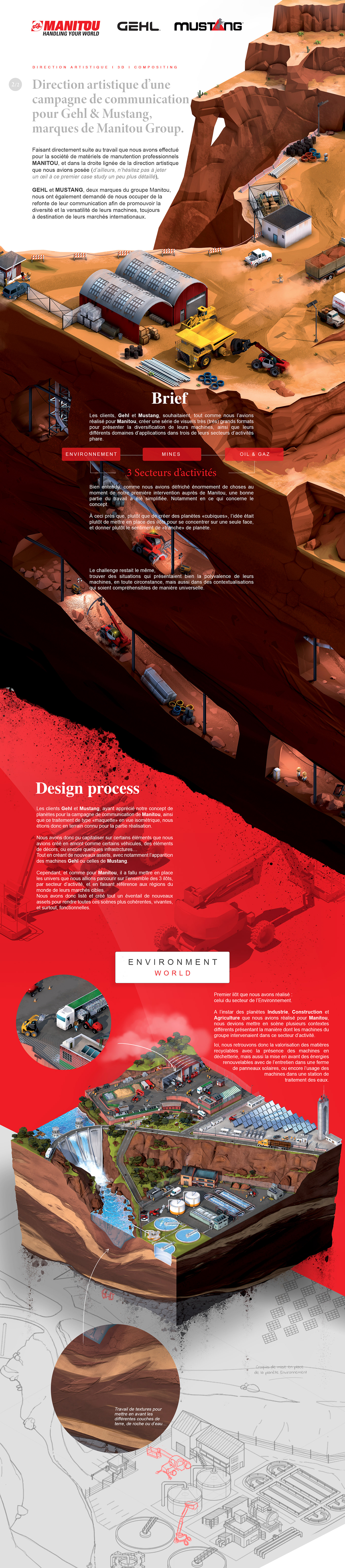 3D 3dsmax art direction  btp Case Study graphisme ILLUSTRATION  manitou Mining photoshop