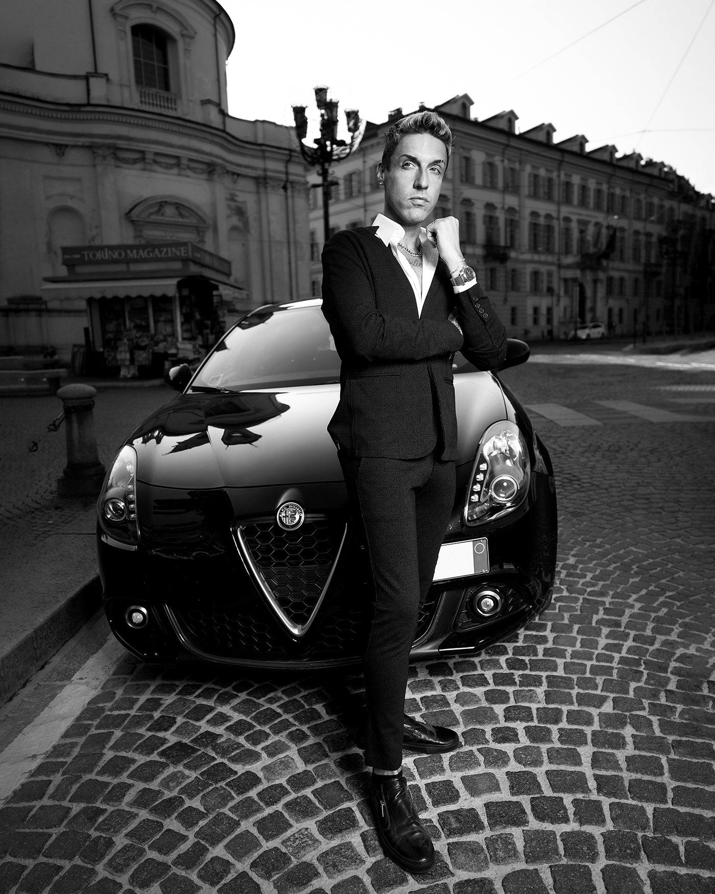 business car city editorial Fashion  luxury man portrait shooting torino