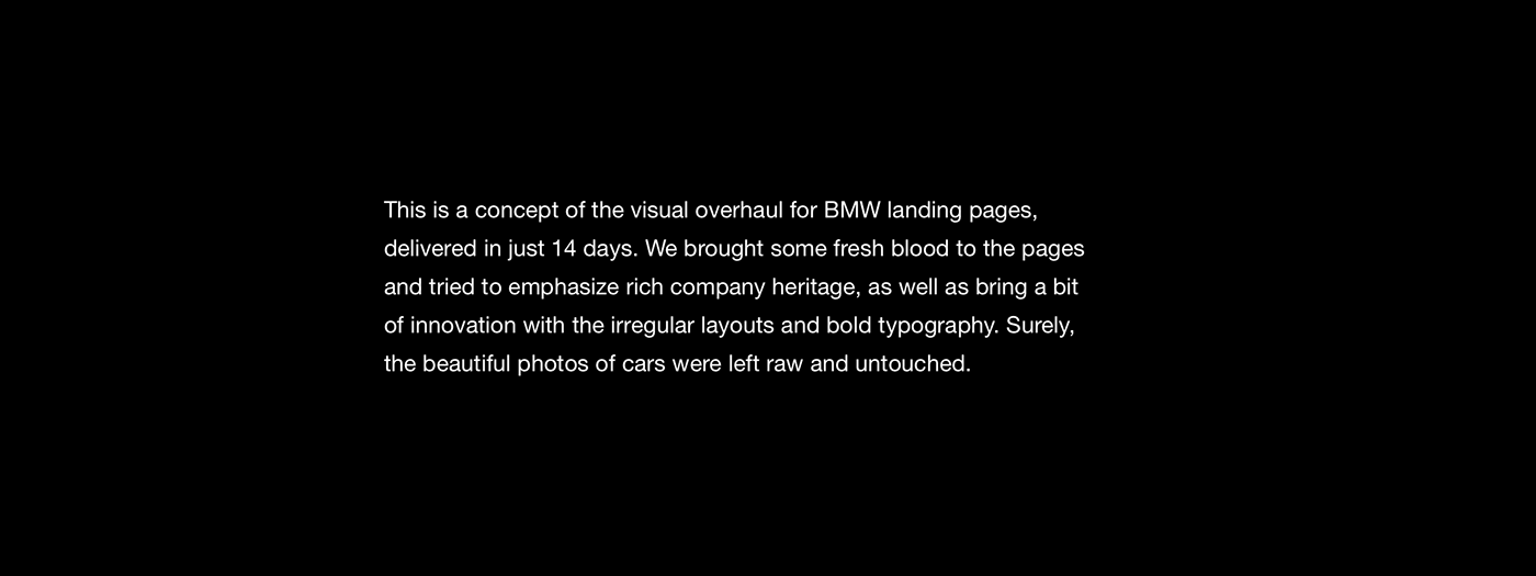 Web promo Cars BMW landingpage landing typography   helvetica Auto germany