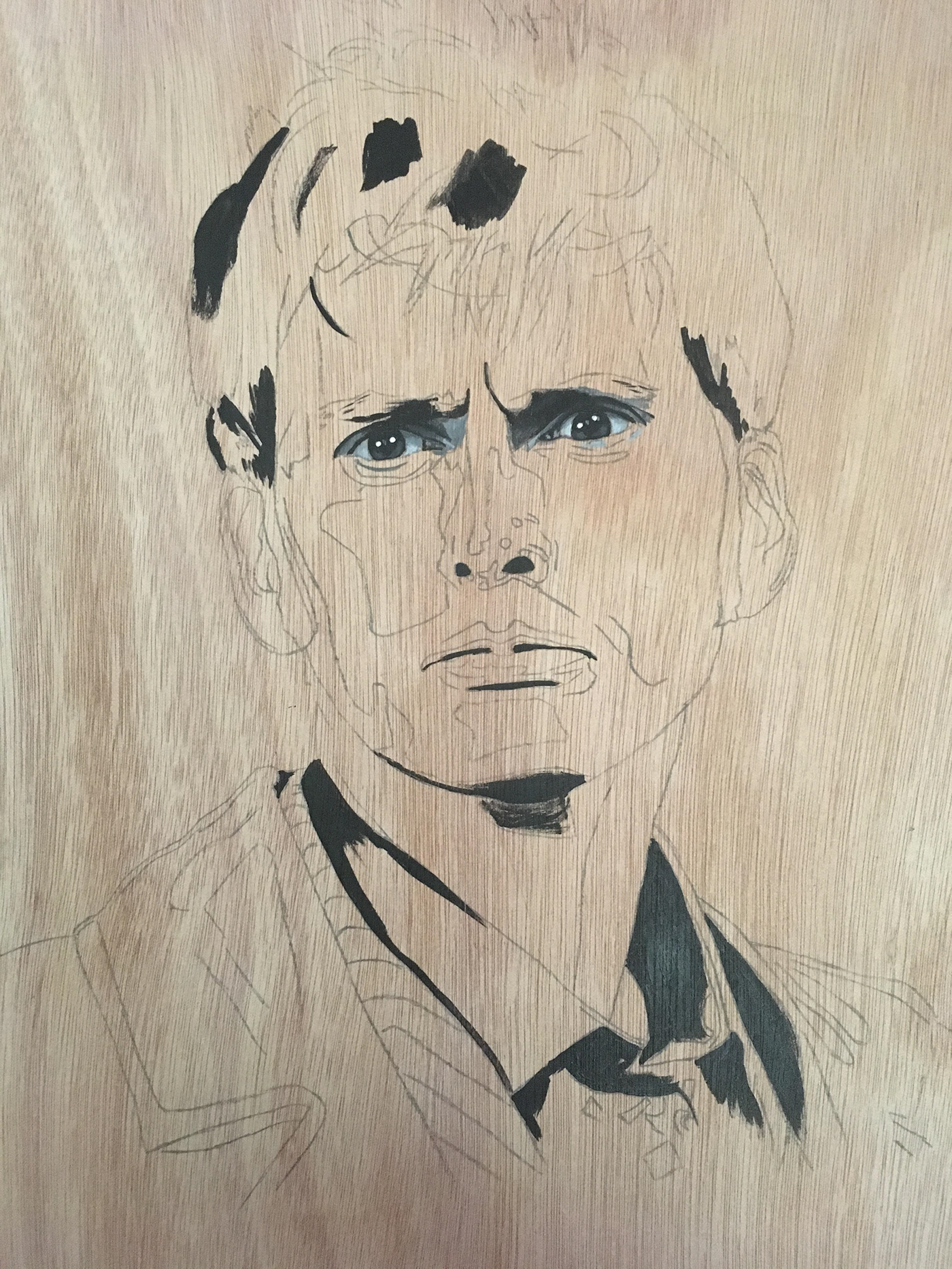 Docto Who portrait filigree pattern painting   wood black and white david tennant tenth doctor Allonsy