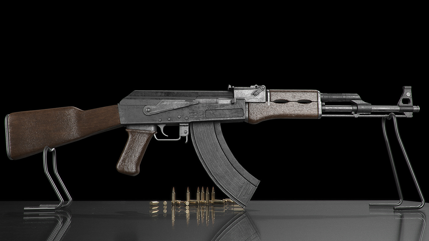 3D Weapon design motiongraphics Kalashnikov Videogames cinematic Autodesk substance animation 