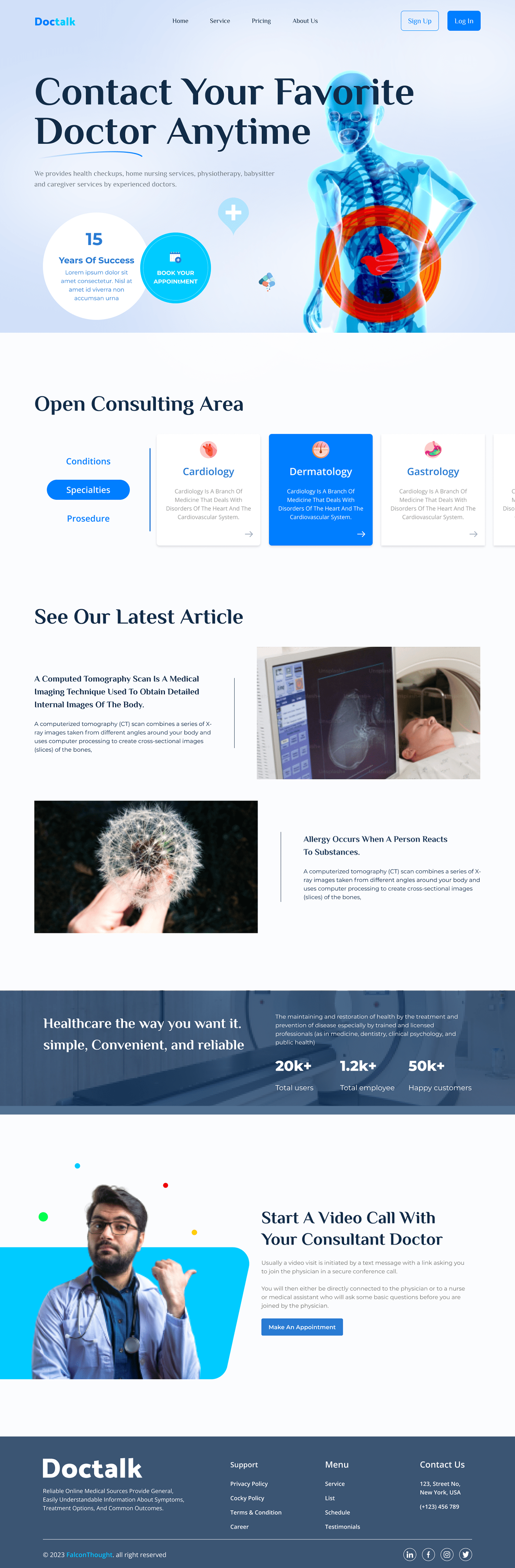 doctor landingpage Website Web Design  medical Diagnostic Center Health Website Web UI UI/UX healtcare