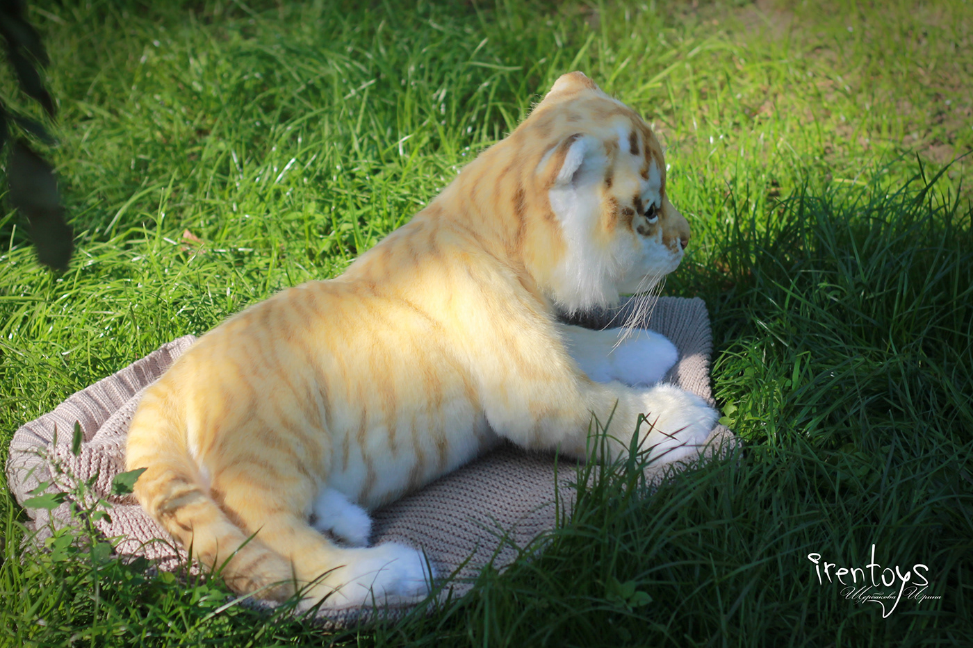 artisan craft handmade realistic toy soft sculpture stuffed toy tiger tiger cub