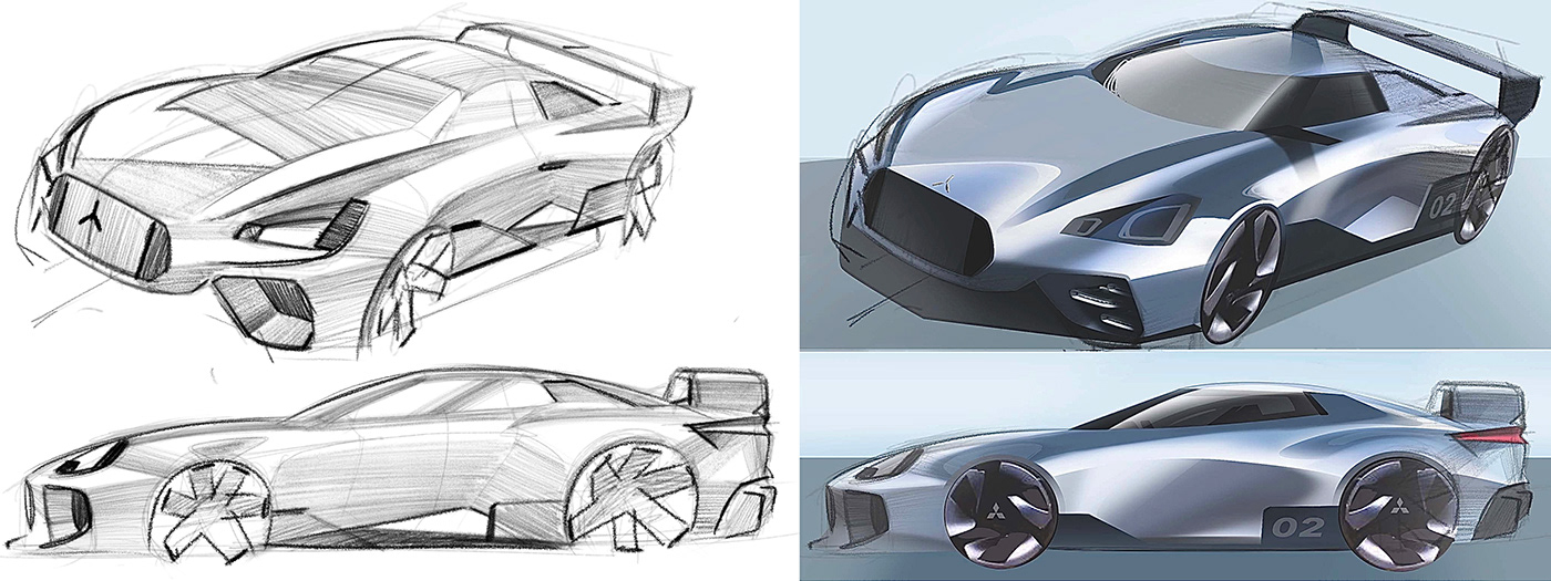 automotive   car design design exterior industrialdesign rendering sketches transportation