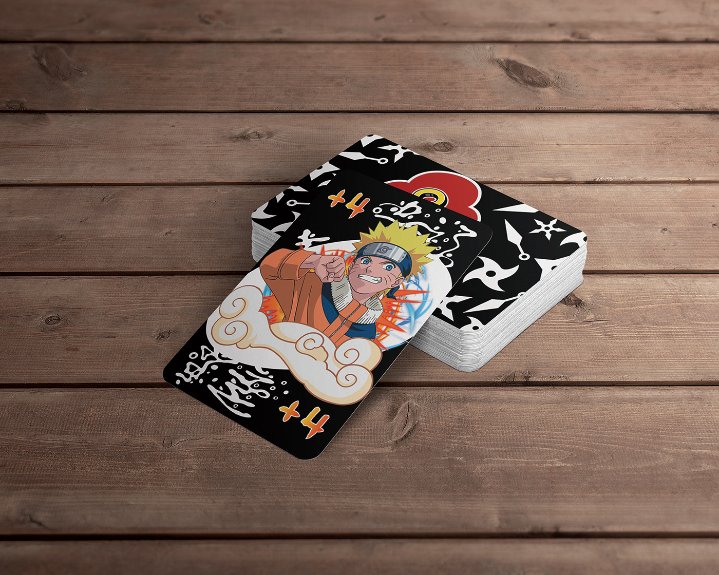 anime card game card games cards design game Mockup naruto sasuke UNO
