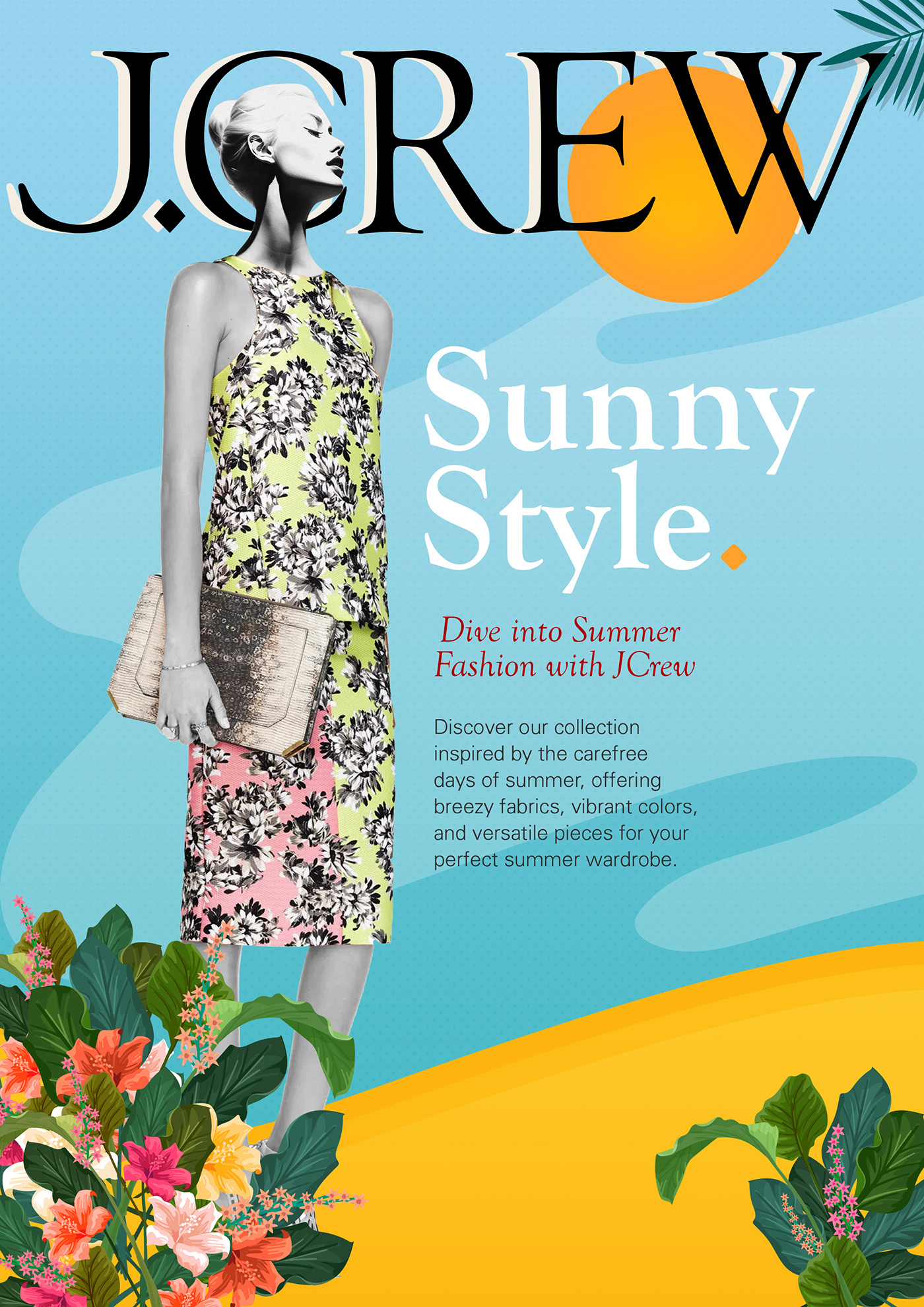 Collage of JCrew Fashion Posters showcasing designs for all four seasons: Winter, Autumn, Winter,