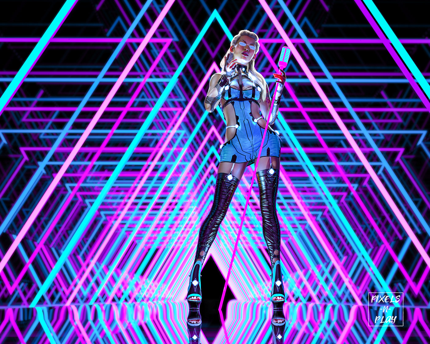 #3D ART #colorful #cyberpunk #dance #fanproject #Future #idol #music #neon