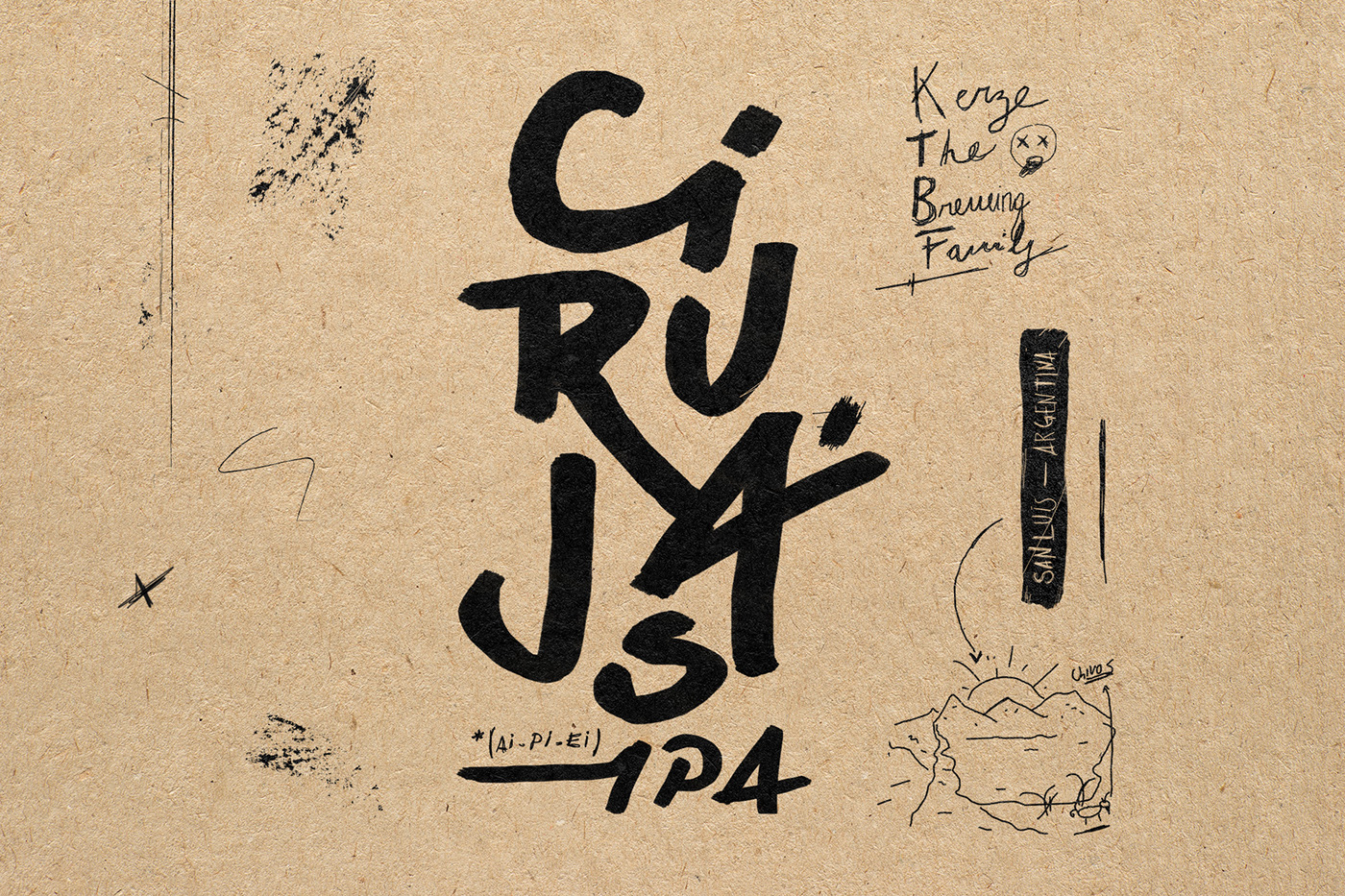 kerze craft beer brewery inspire art direction  labels Packaging branding  ILLUSTRATION 