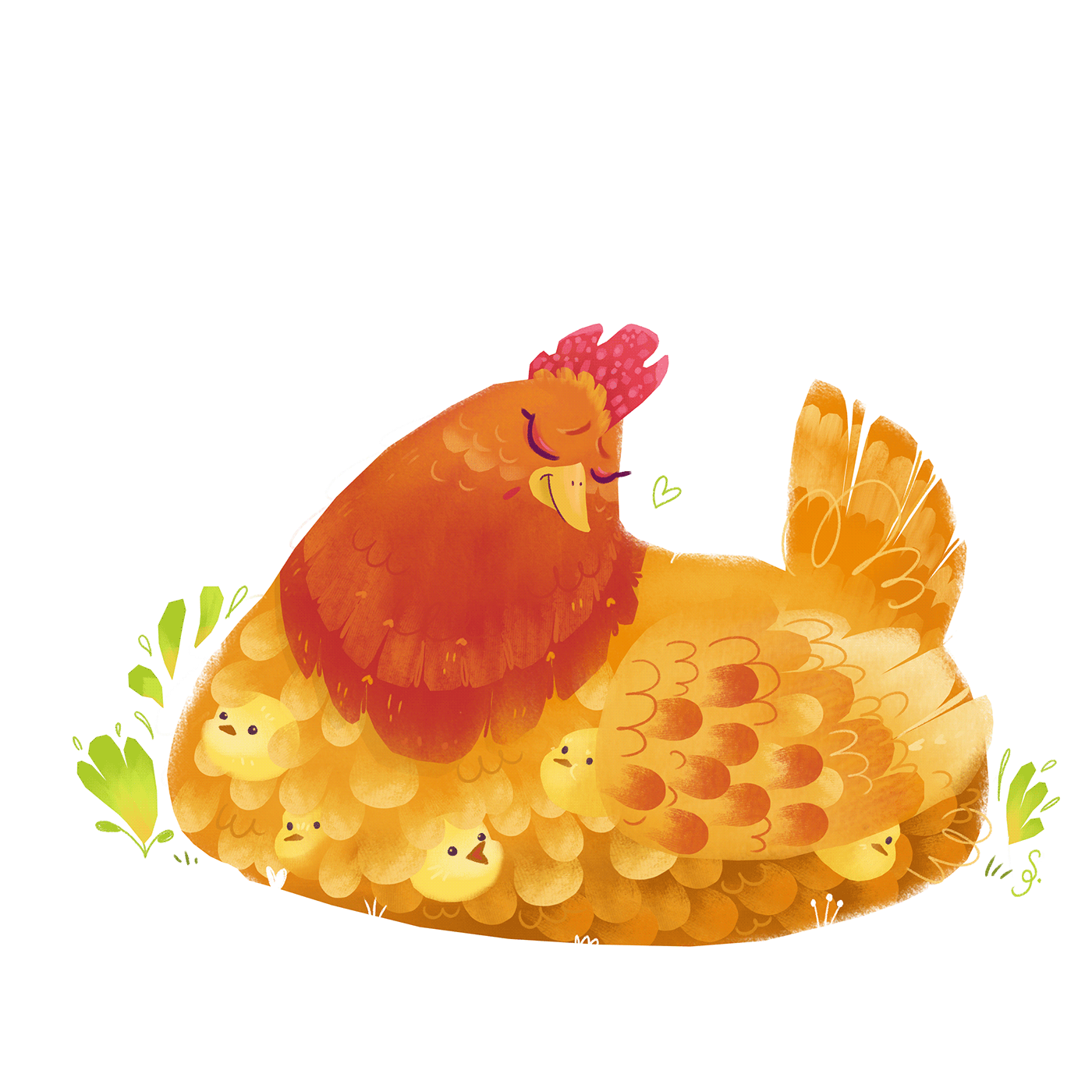 Character design  chicken digital illustration Drawing  hen ILLUSTRATION  mother