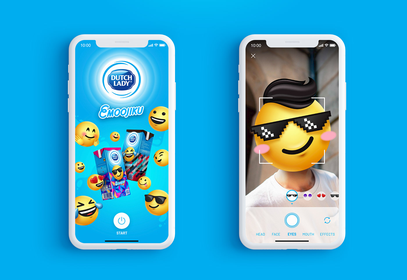 Emoji milk Packaging Dutch Lady UI/UX digital augmented reality application drink series