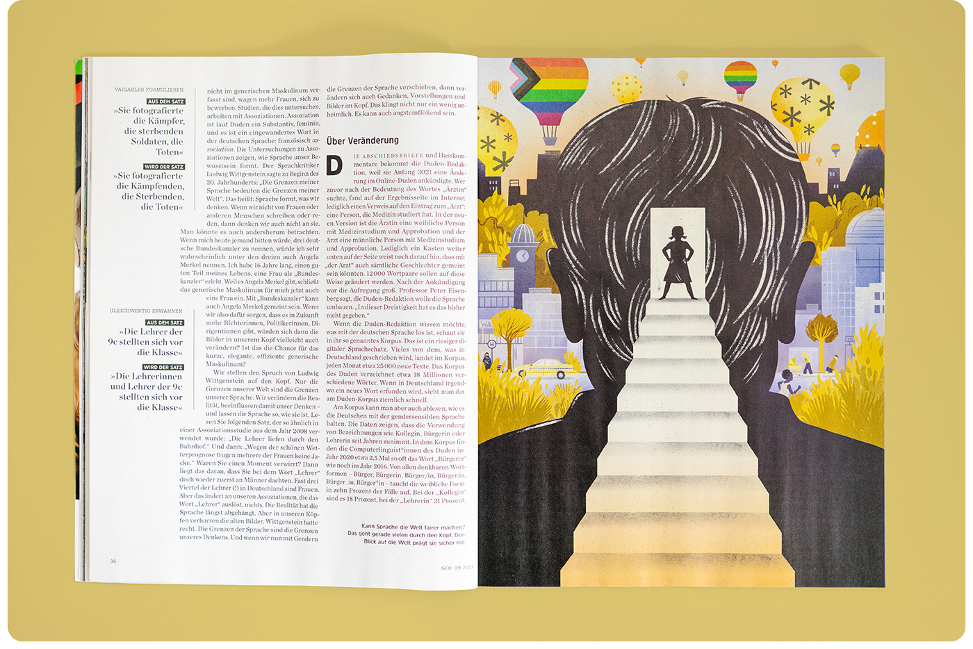 editorial Gender equality GeoMagazine ILLUSTRATION  language magazine queer womenrights