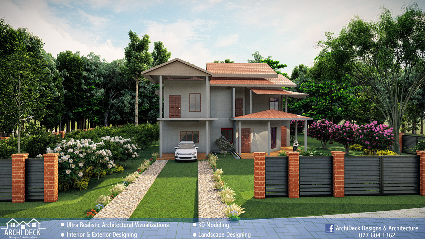 3d renderings 3D Visualization architecture HOUSE DESIGN interior design  Sri Lankan two storey house visualization