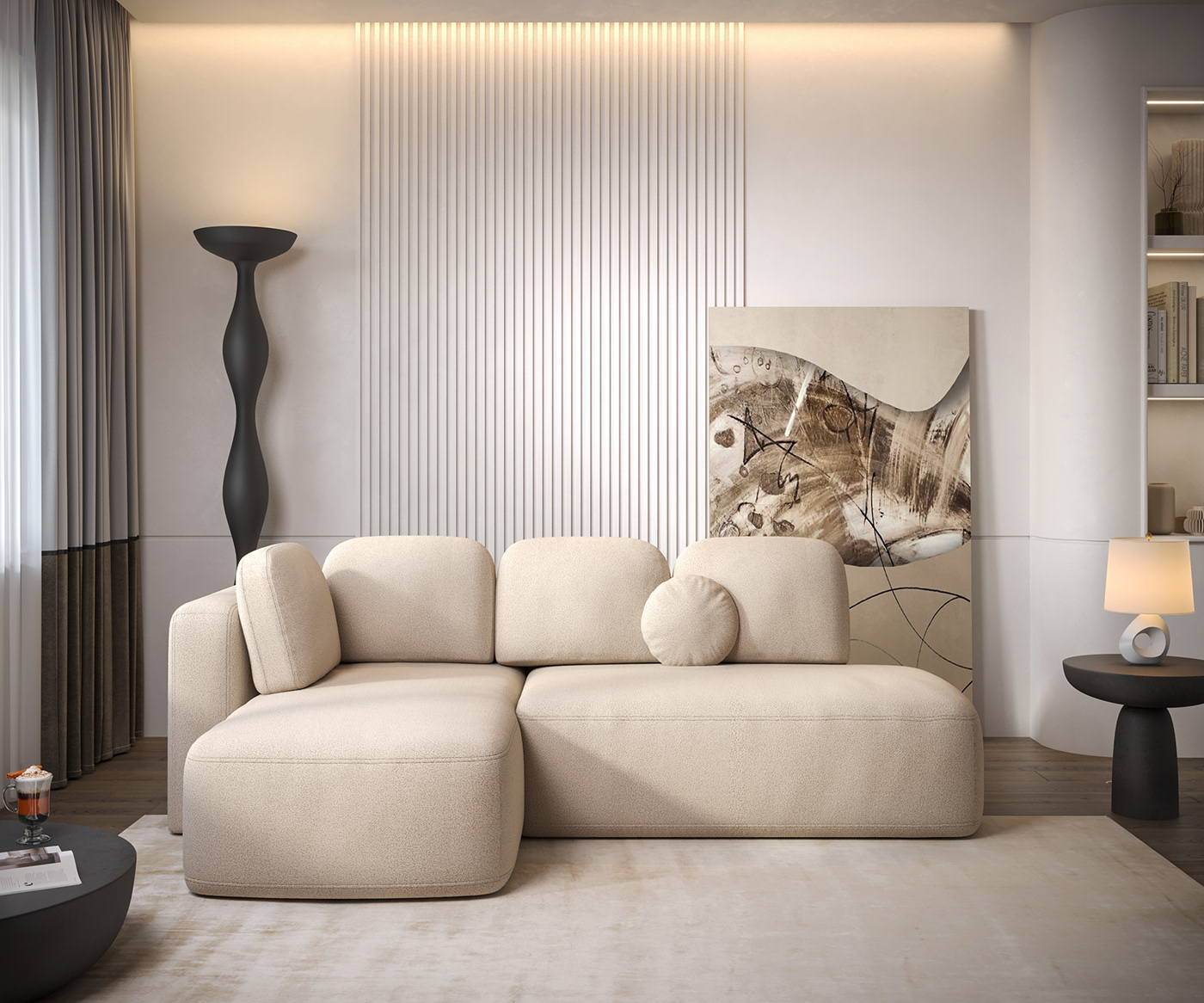 Sofa bed visualization modeling 3D 3ds max corona Render interior design  3d modeling
