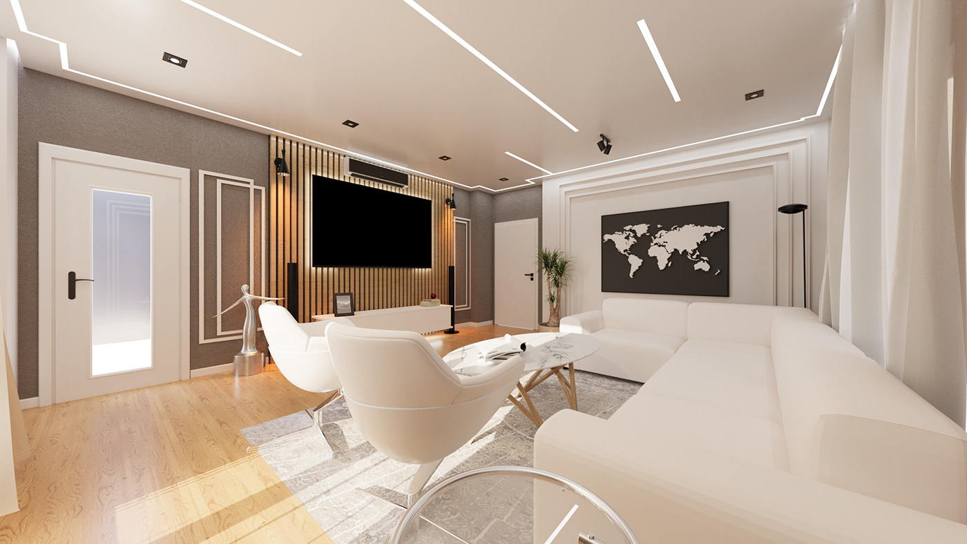 Interior 3ds max Render interior design  corona modern architecture