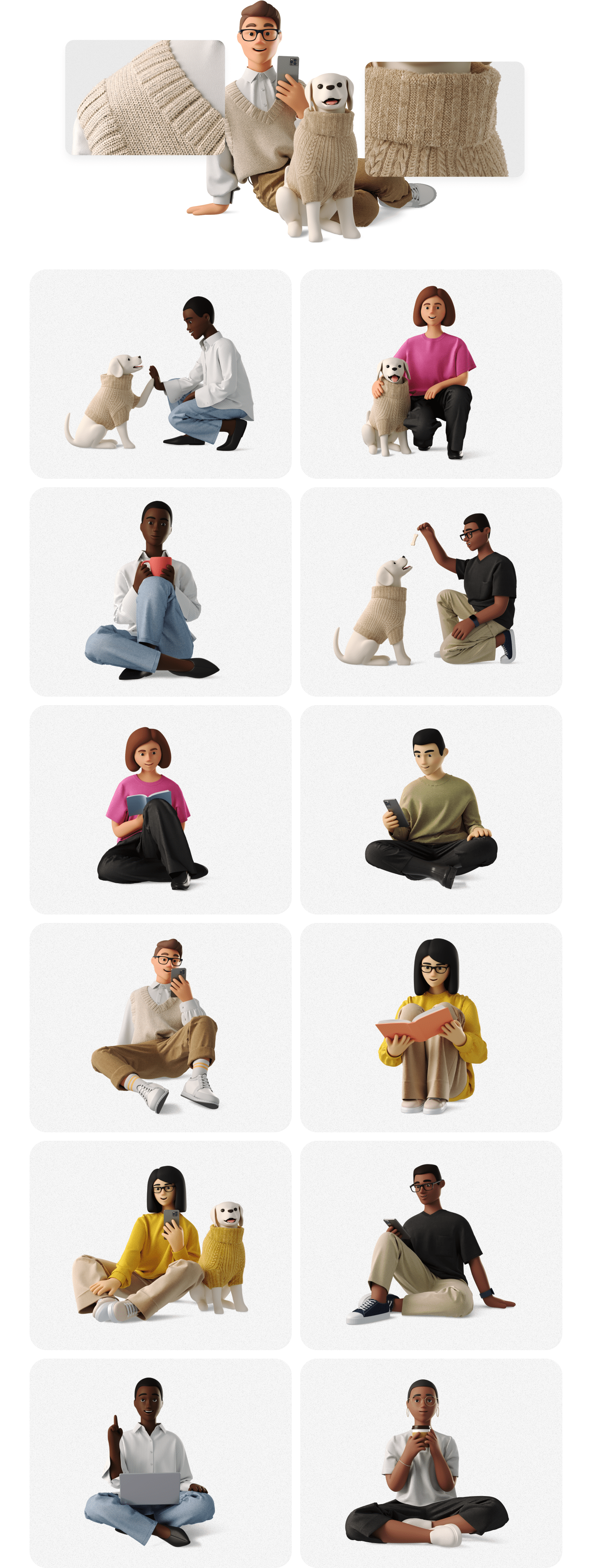 3D casual Character design  characters frendly icons8 ILLUSTRATION 
