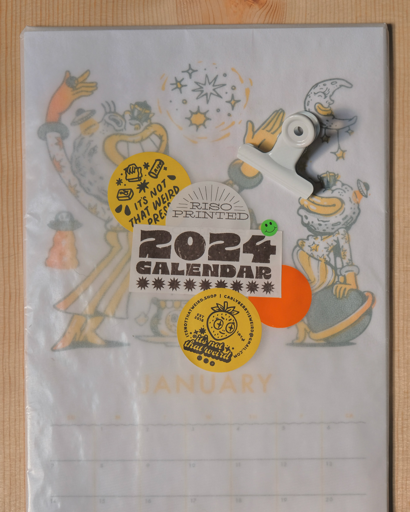 calendar ILLUSTRATION  Illustrator Riso risography risograph printmaking Packaging Stationery flash sheet