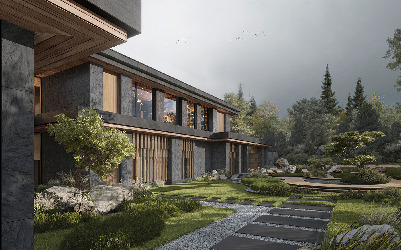 house architecture design exterior Landscape Nature Luxury Design