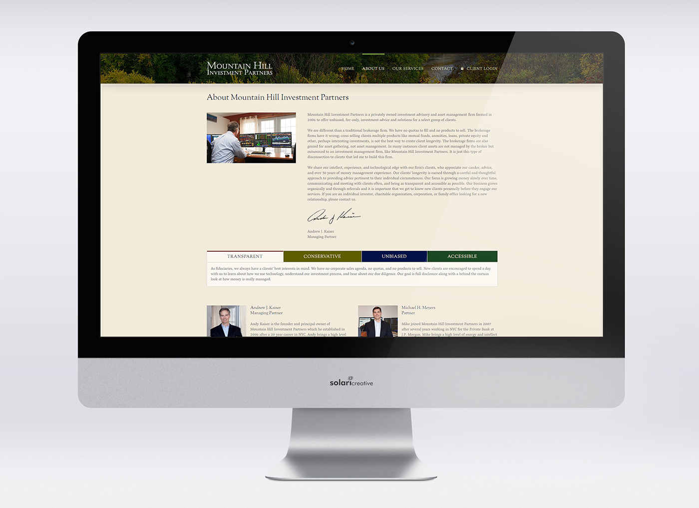 Investment banking Website partners wordpress