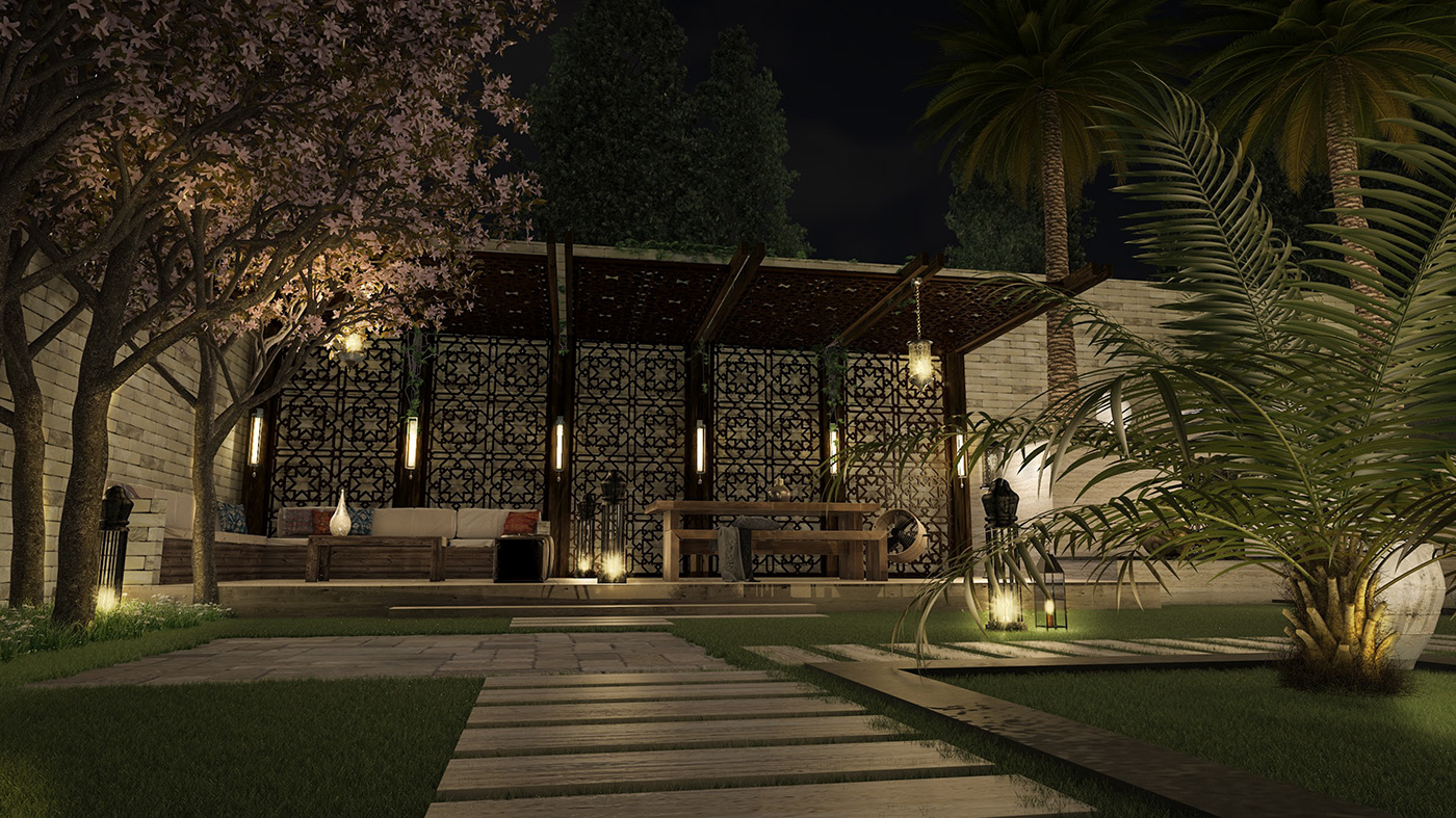 MOROCCAN DESIGN architecture exterior design Moroccan visualization Landscape Outdoor islamic design arabic design