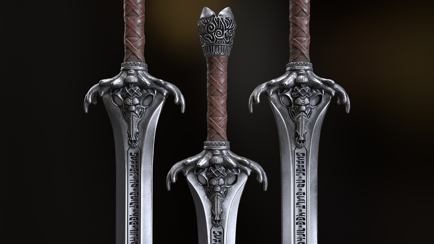 3D 3d modeling 3d art 3d artist Maya Zbrush modeling texturing Sword fantasy